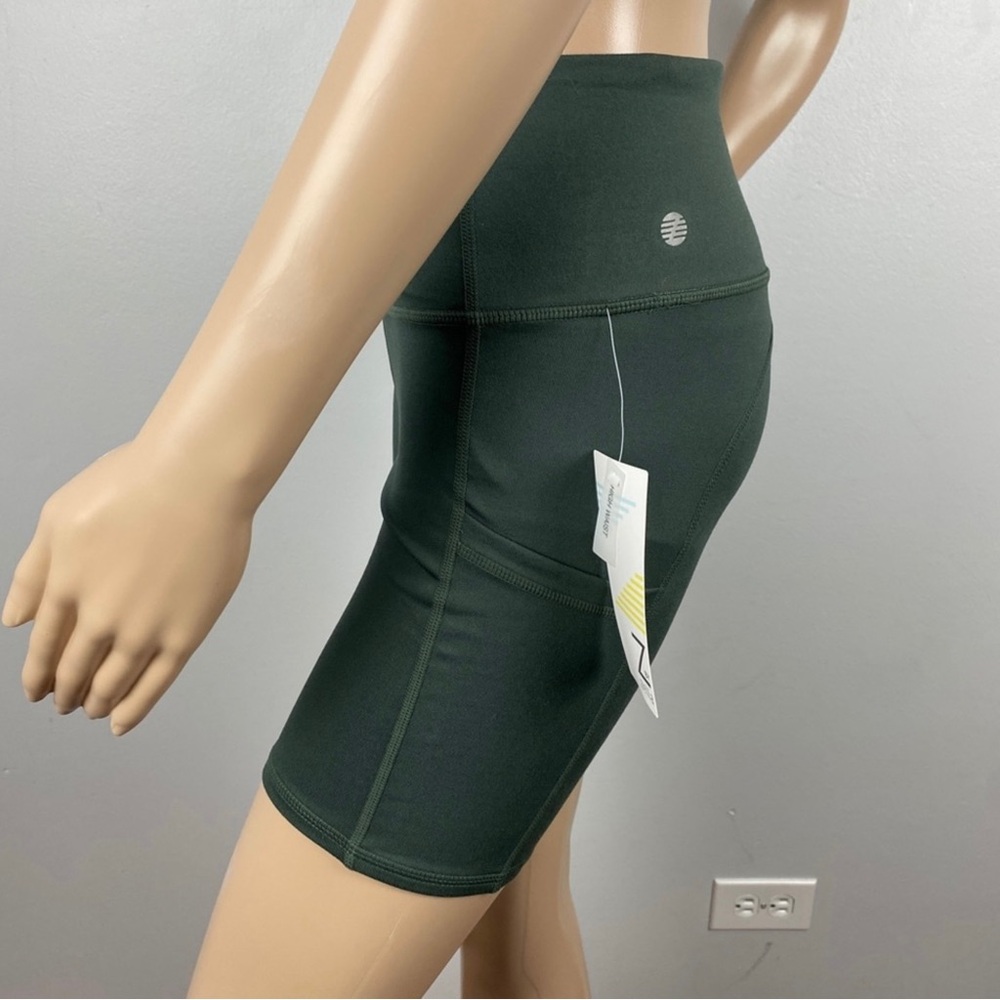 NEW Z BY ZELLA GREEN HIGH-WAISTED BIKER SHORTS - Picture 3 of 4